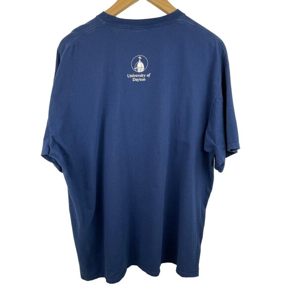 University of Dayton UD Flyers Mens Size 2XL Blue 2 Sided Graphic Print T-Shirt - Picture 2 of 7